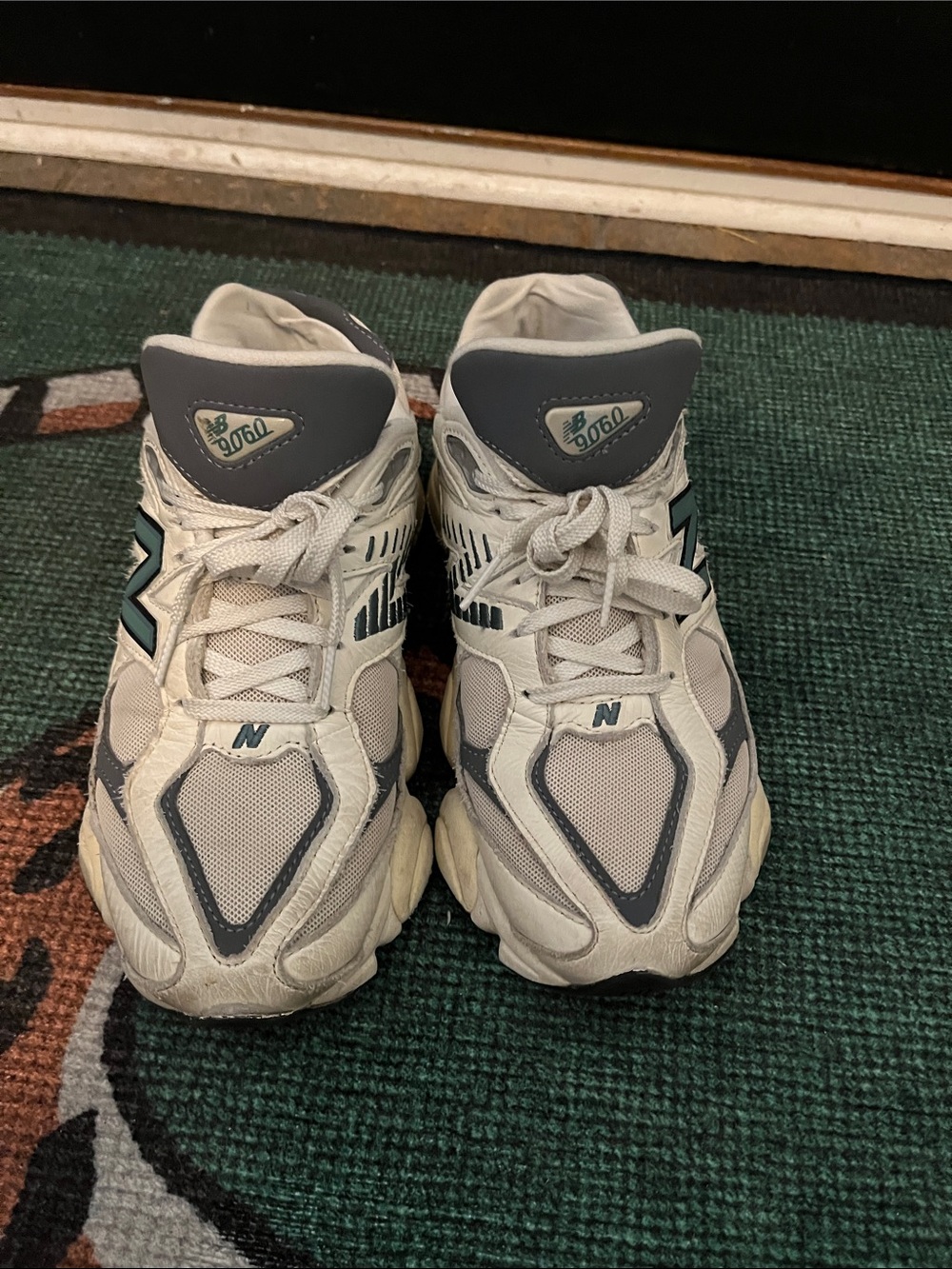New Balance Kids White and Gray Athletic Sneakers
